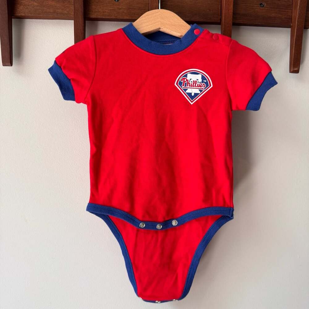 Majestic Philadelphia Phillies MLB Infant Baby Bodysuit Romper Red 3/6 Months